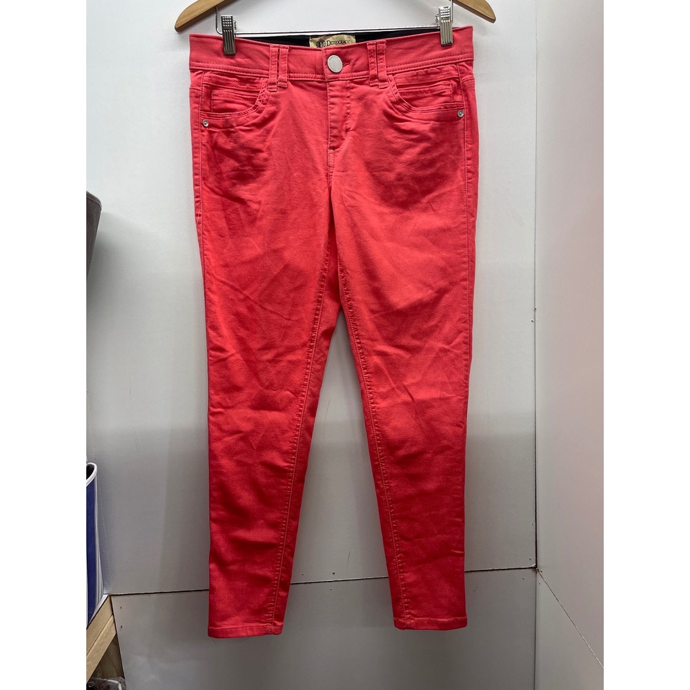 Democracy Ab Solution Skinny Jeans Coral Pink Size 6 Stretch Denim Pants